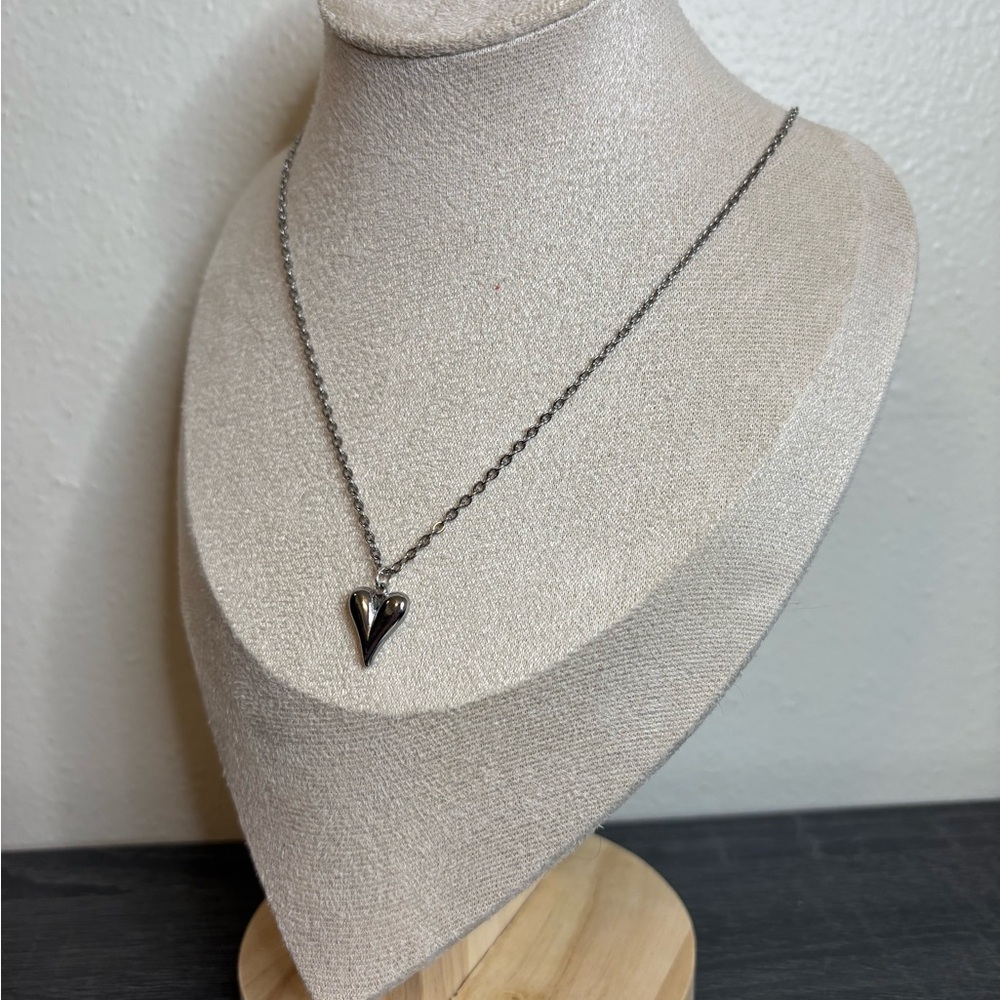 Handmade Silver Heart Necklace | 18 Inches | Waterproof & Tarnish Resistant - Picture 4 of 5